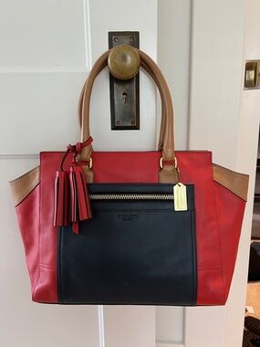COACH LEGACY Colorblock Leather Candace Carryall Tote Handbag